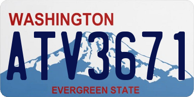 WA license plate ATV3671
