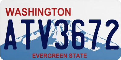 WA license plate ATV3672