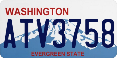 WA license plate ATV3758