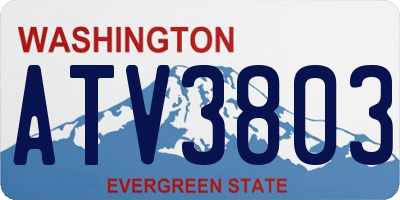 WA license plate ATV3803