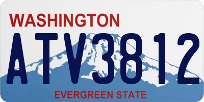WA license plate ATV3812