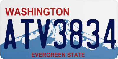 WA license plate ATV3834