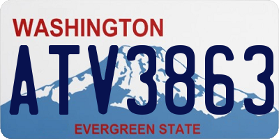 WA license plate ATV3863