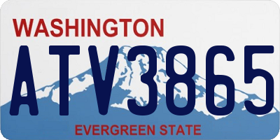 WA license plate ATV3865