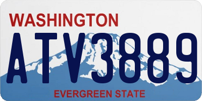 WA license plate ATV3889