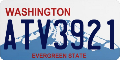 WA license plate ATV3921