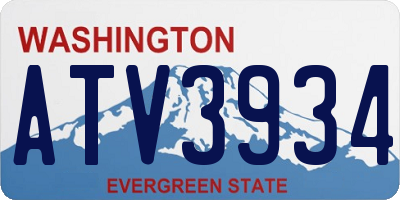 WA license plate ATV3934