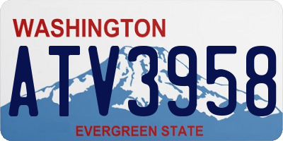 WA license plate ATV3958