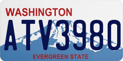WA license plate ATV3980