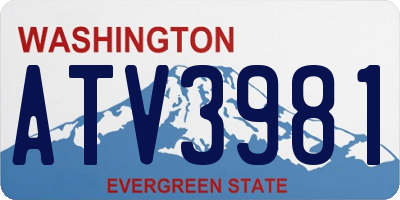 WA license plate ATV3981