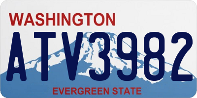 WA license plate ATV3982