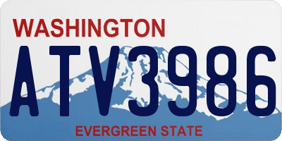 WA license plate ATV3986