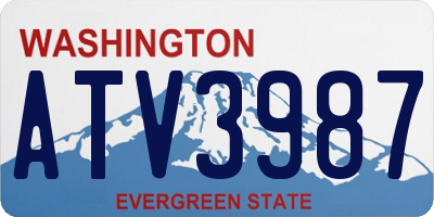 WA license plate ATV3987
