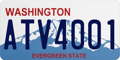WA license plate ATV4001