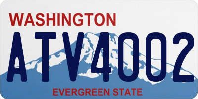 WA license plate ATV4002