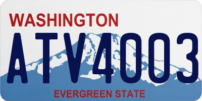 WA license plate ATV4003