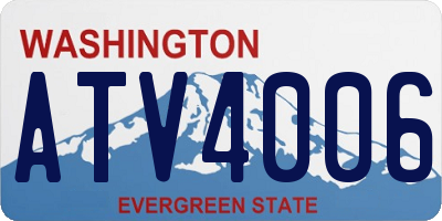 WA license plate ATV4006