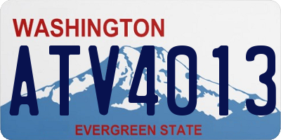 WA license plate ATV4013