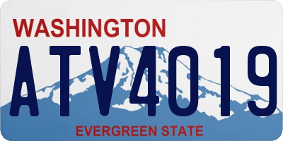 WA license plate ATV4019