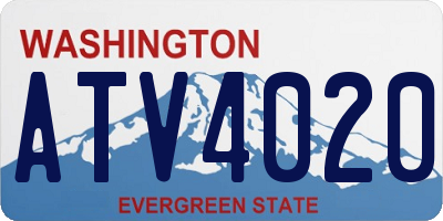 WA license plate ATV4020