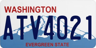 WA license plate ATV4021