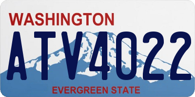 WA license plate ATV4022