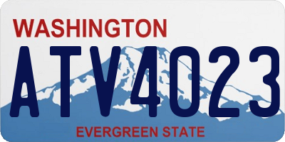 WA license plate ATV4023