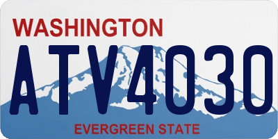 WA license plate ATV4030