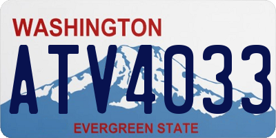 WA license plate ATV4033