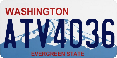 WA license plate ATV4036