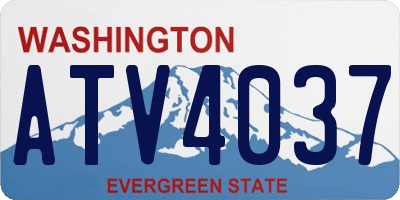 WA license plate ATV4037