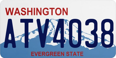 WA license plate ATV4038