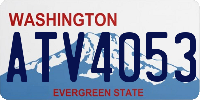 WA license plate ATV4053