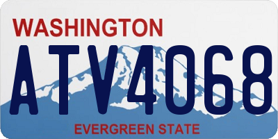 WA license plate ATV4068