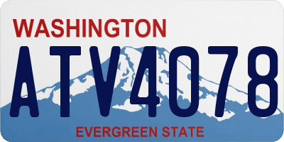 WA license plate ATV4078