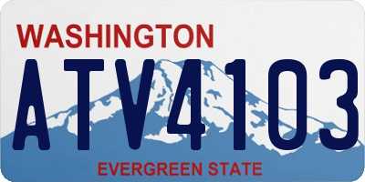 WA license plate ATV4103