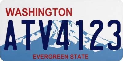 WA license plate ATV4123