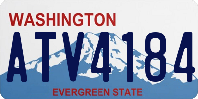 WA license plate ATV4184
