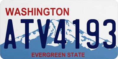 WA license plate ATV4193