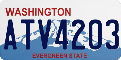 WA license plate ATV4203
