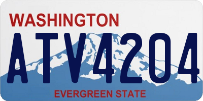 WA license plate ATV4204