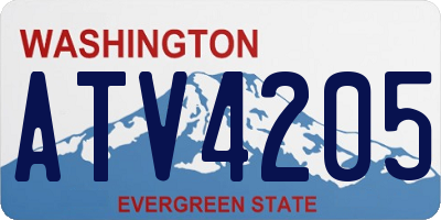 WA license plate ATV4205