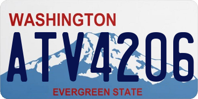WA license plate ATV4206