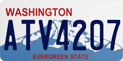 WA license plate ATV4207