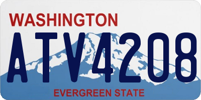 WA license plate ATV4208