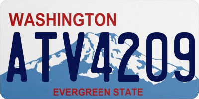 WA license plate ATV4209
