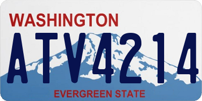 WA license plate ATV4214
