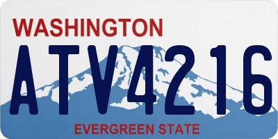 WA license plate ATV4216