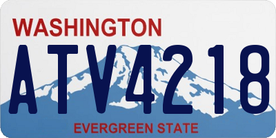 WA license plate ATV4218