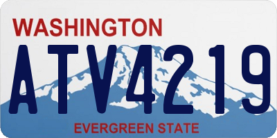 WA license plate ATV4219